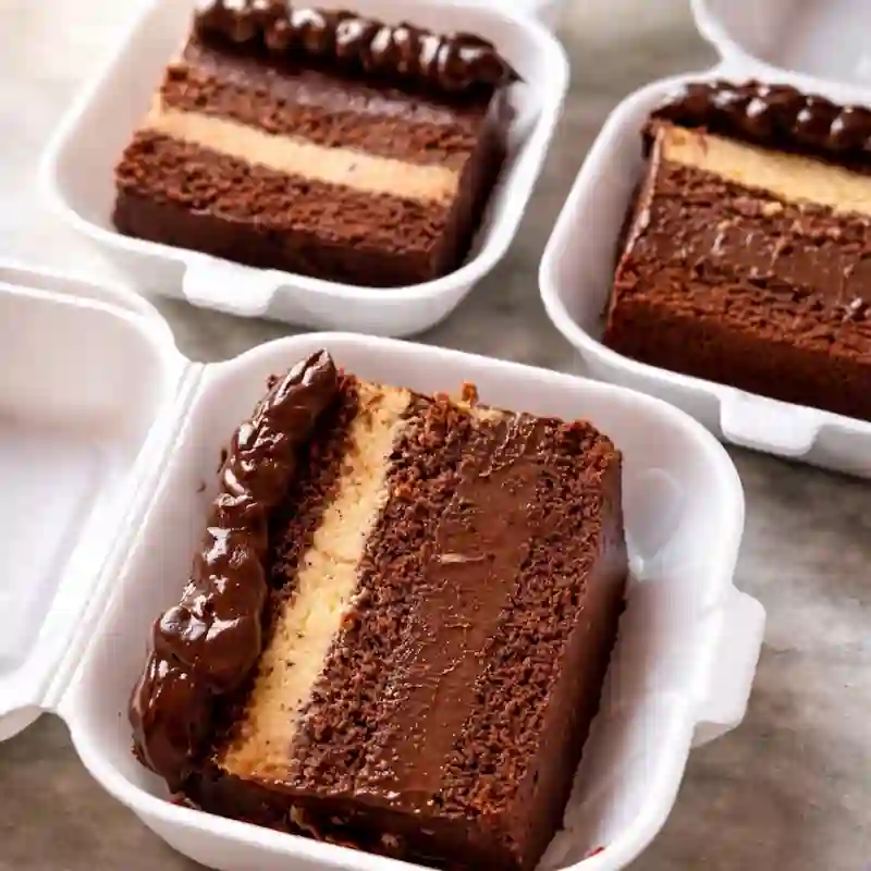 Fatias de bolo de brigadeiro com maracujá para encomenda em Americana